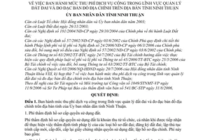 Quyết định 248/2006/QĐ-UBND  mức thu phí dịch vụ công trong lĩnh vực quản lý đất đai đo đạc bản đồ địa chính