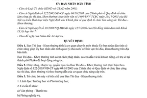 Quyết định 74/2006/QĐ-UBND chức năng tổ chức ban thi đua khen thưởng Gia Lai