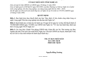 Quyết định 93/2006/QĐ-UBND tiêu chuẩn công nhận Làng có nghề