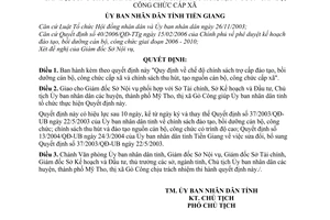 Quyết định 48/2006/QĐ-UBND chế độ chính sách trợ cấp đào tạo, bồi dưỡng cán bộ, công chức cấp xã