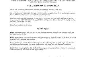 Quyết định 54/2006/QĐ-UBND thủ tục cơ chế một cửa lĩnh vực tôn giáo Đồng Tháp