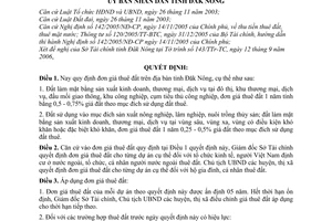 Quyết định 35/2006/QĐ-UBND  đơn giá thuê đất