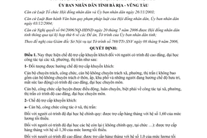 Quyết định 2815/2006/QĐ-UBND chế độ trợ cấp khuyến khích người trình độ cao đẳng đại học Vũng Tàu