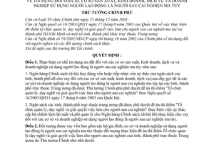 Quyết định 212/2006/QĐ-TTg tín dụng CSSX, kinh doanh, dịch vụ doanh nghiệp sử dụng người lao động là người sau cai nghiện ma túy