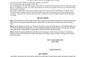 Quyết định 54/2006/QĐ-UBND hạn mức giao đất xây dựng nhà ở công nhận diện tích đất ở khi cấp giấy chứng nhận quyền sử dụng đất