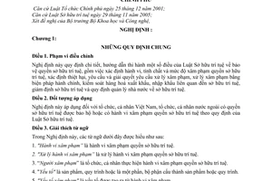 Nghị định 105/2006/NĐ-CP bảo vệ quyền sở hữu trí tuệ quản lý nhà nước hướng dẫn Luật Sở hữu trí tuệ