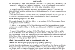 Hướng dẫn 411/HD-UBDSGĐTE thi hành Quyết định 87/2006/QĐ-UBND quy định chính sách dân số kế hoạch hóa gia đình giai đoạn 2006 - 2010