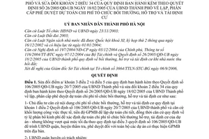 Quyết định 176/2006/QĐ-UBND   sửa đổi điểm a/ khoản 3 điều 2 và điều 5 Quyết định  106/2005/QĐ-UB