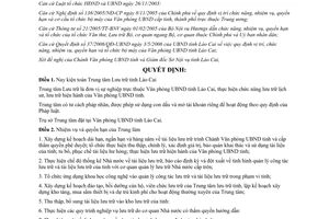 Quyết định 80/2006/QĐ-UBND kiện toàn Trung tâm Lưu trữ Lào Cai