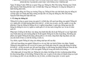 Thông báo 159/2006/TB-VPCP ý kiến kết luận Phó Thủ tướng Chính phủ Nguyễn Sinh Hùng buổi làm việc Tổng cục Thống kê