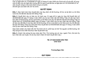 Quyết định 56/2006/QĐ-UBND bồi thường, hỗ trợ và tái định cư khi Nhà nước thu hồi đất