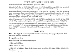Quyết định 56/2006/QĐ-UBND chương trình kiên cố hoá kênh mương thuỷ lợi 2006 2010