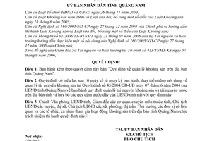 Quyết định 45/2006/QĐ-UBND  quản lý khoáng sản