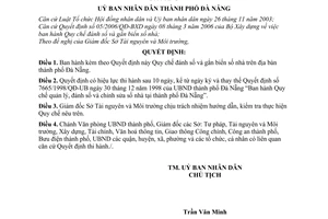 Quyết định 84/2006/QĐ-UBND quy chế đánh số và gắn biển số nhà