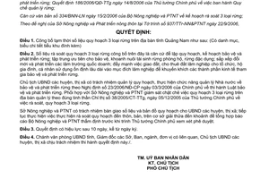 Quyết định 47/2006/QĐ-UBND quy hoạch 3 loại rừng Quảng Nam