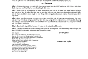 Quyết định 30/2006/QĐ-BTM  Chương trình xúc tiến thương mại quốc gia 2007