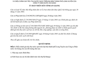 Quyết định 40/2006/QĐ-UBND điều chỉnh giá nước Công ty Điện nước An Giang
