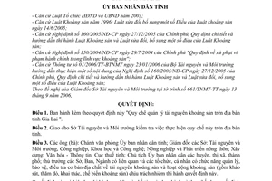 Quyết định 76/2006/QĐ-UBND Quy chế quản lý tài nguyên khoáng sản