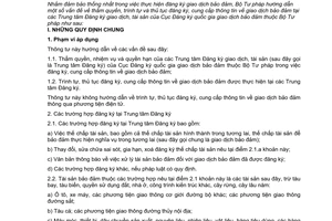 Thông tư 06/2006/TT-BTP hướng dẫn thủ tục đăng ký cung cấp thông tin giao dịch bảo đảmTrung tâm Đăng ký giao dịch, tài sản