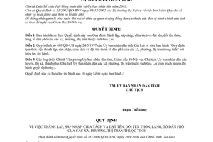 Quyết định 78/2006/QĐ-UBND thành lập, sáp nhập, chia tách,đặt tên, đổi tên thôn, làng, tổ dân phố xã phường thị trấn Gia Lai