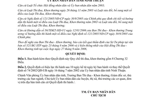 Quyết định 256/2006/QĐ-UBND Quy chế thi đua khen thưởng