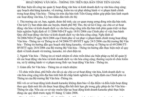 Chỉ thị 24/2006/CT-UBND tăng cường công tác quản lý hoạt động văn hóa