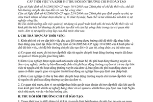 Thông tư 89/2006/TT-BTC quản lý, sử dụng quyết toán kinh phí chi trả trợ cấp thôi việc kinh phí thu hồi bồi thường chi phí đào tạo