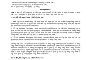 Nghị định 112/2006/NĐ-CP quản lý dự án đầu tư xây dựng công trình sửa đổi Nghị định 16/2005/NĐ-CP