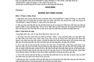 Nghị định 111/2006/NĐ-CP hướng dẫn Luật Đấu thầu lựa chọn nhà thầu xây dựng theo Luật Xây dựng