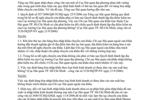 Công văn 4650/TCHQ-GSQL thủ tục hải quan hàng hóa nhập khẩu chuyển cửa khẩu