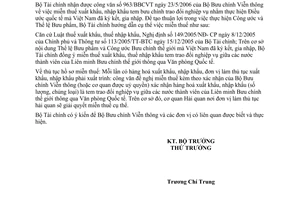 Công văn 12405/BTC-CST hướng dẫn miễn thuế xuất khẩu, thuế nhập khẩu