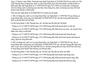 Công văn 6298/TM-TTTN hướng dẫn Nghị định 59/2006/NĐ-CP trong hoạt động thương mại