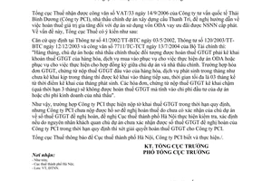 Công văn 3933/TCT-ĐTNN hoàn thuế giá trị gia tăng dự án sử dụng vốn ODA vay ưu đãi được NSNN cấp phát