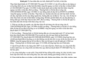 Công văn 3764/LĐTBXH-BTXH tổ chức thực hiện đầu tư hạ tầng cơ sở xã đặc biệt khó khăn vùng bãi ngan