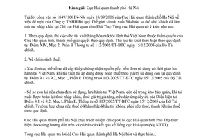 Công văn 5127/TCHQ-KTTT xin tái xuất 34 chiếc xe ôtô chở khách đã làm thủ tục nhập khẩu tại Chi cục Hải quan tỉnh Phú Thọ