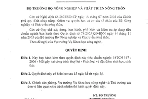 Tiêu chuẩn ngành 14 TCN 167:2006 về mối gây hại công trình thủy lợi - Phân loại và đặc điểm sinh học, sinh thái do Bộ Nông nghiệp và Phát triển nông thôn ban hành