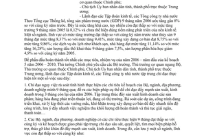 Công điện 1559/2006/CĐ-TTg hoàn thành mục tiêu, nhiệm vụ 2006