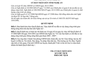 Quyết định 96/2006/QĐ-UBND  hỗ trợ đầu tư xây dựng công trình giao thông nông thôn trên địa bàn tỉnh Nghệ An