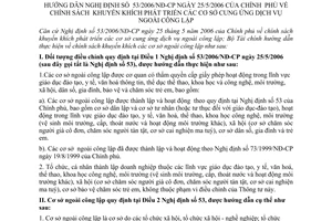 Thông tư 91/2006/TT-BTC chính sách khuyến khích phát triển cơ sở cung ứng dịch vụ ngoài công lập hướng dẫn 53/2006/NĐ-CP