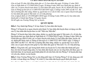 Quyết định 38/2006/QĐ-UBND thành lập phòng y tế thuộc ủy ban nhân dân huyện Cần Giờ