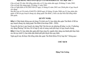 Nghị quyết 105/2006/NQ-HĐND đồ án quy hoạch chung xây dựng quận Tân Bình