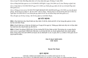 Quyết định 79/2006/QĐ-UBND chế độ, chính sách lực lượng dân quân tự vệ