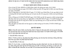 Quyết định 41/2006/QĐ-UBND sửa đổi Quyết định 1523/QĐ-UBND