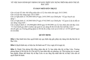 Quyết định 499/2006/QĐ-UBND cấp giấy phép xây dựng