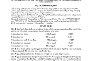 Quyết định 09/2006/QĐ-BNV chức danh, mã số tiêu chuẩn nghiệp vụ ngạch công chức ngành kiểm lâm