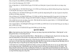 Quyết định 99/2006/QĐ-UBND Đơn giá xây dựng công trình tỉnh Bình Phước