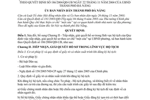 Quyết định 87/2006/QĐ-UBND sửa đổi Quyết định 186/2004/QĐ-UB  tiếp nhận, giải quyết hồ sơ theo cơ chế một cửa tại UBND phường, xã