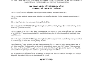 Nghị quyết 19/2006/NQ-HĐND tỷ lệ phần trăm thu ngân sách chính quyền địa phương Đăk Nông