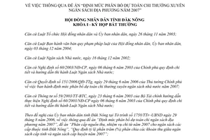 Nghị quyết 17/2006/NQ-HĐND phân bổ dự toán chi thường xuyên ngân sách địa phương 2007
