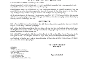 Quyết định 61/2006/QĐ-UBND chức năng nhiệm vụ quyền hạn và cơ cấu Sở Giao thông